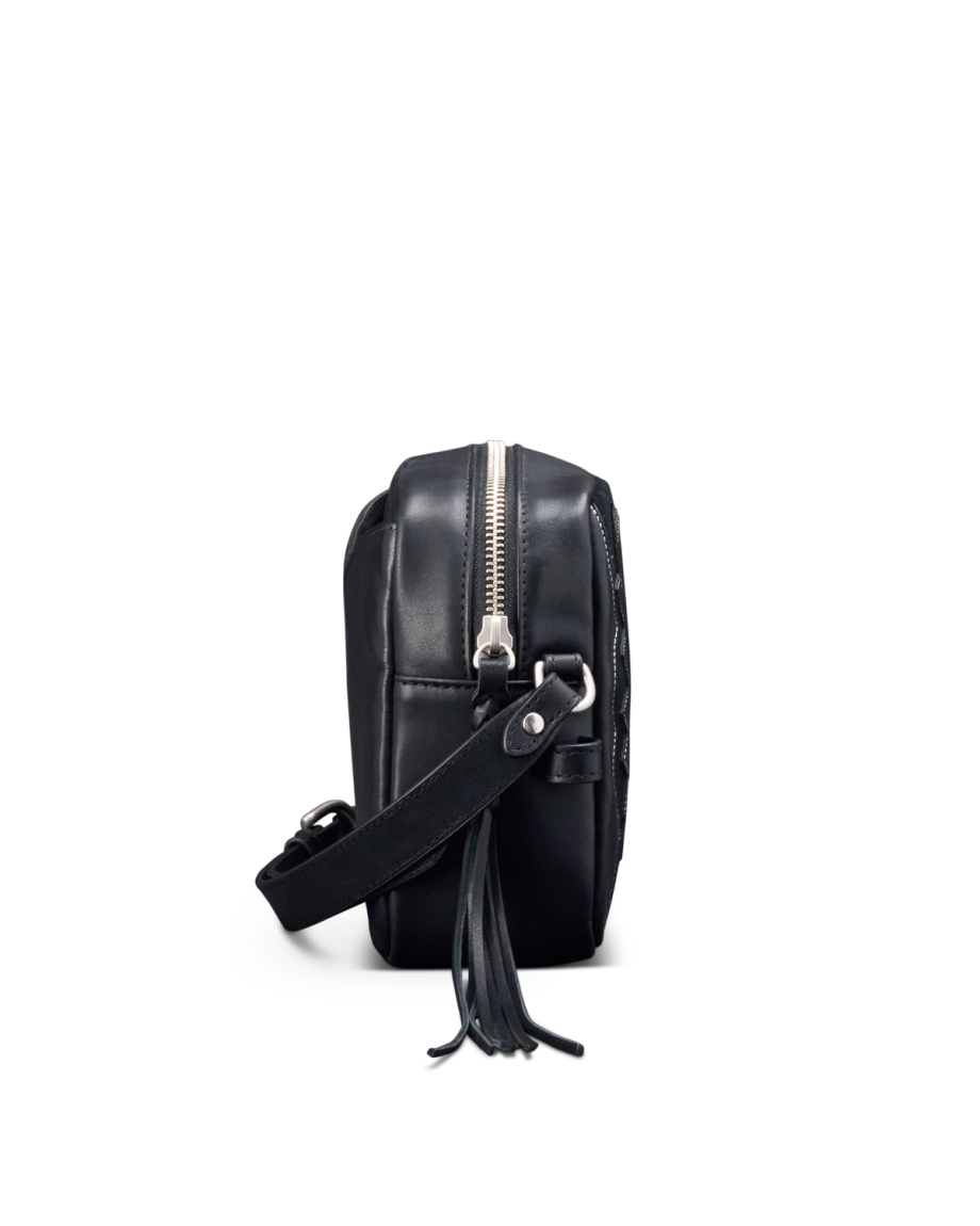 View of Horseshoe Topzip Crossbody - Black Cowhide