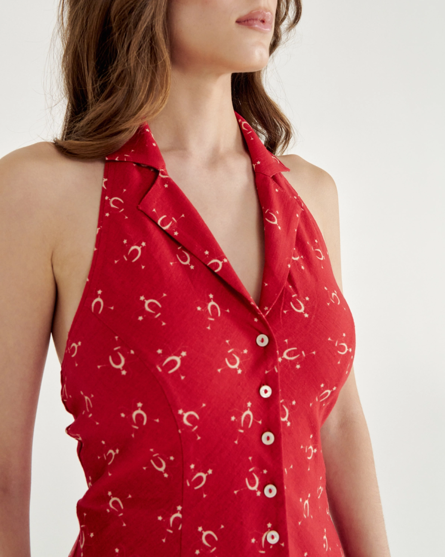 Women's Sleeveless Collared Mini Dress | Tecovas Women's Sleeveless Collared Mini Dress | Tecovas