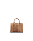 Back view of Mini Metallic Satchel - Copper Cowhide on plain background