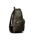 View of Men's Leather Backpack - Dark Olive