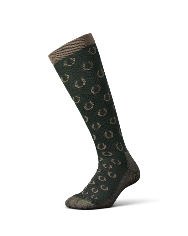 View of Over the Calf Plaid & Horseshoe Socks (3-Pack) - Green / Khaki / Dark Brown