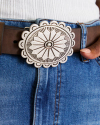 Lifestyle view of Concho Buckle - Antique Silver
