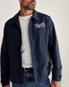 Front view of Men's Coaches Jacket - Navy on model