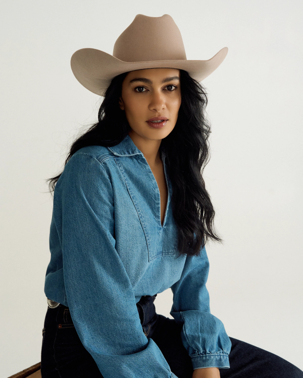 View of Cattleman Wool Cowboy Hat - Khaki