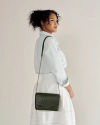View of Ostrich Shoulder Bag - Forest Green