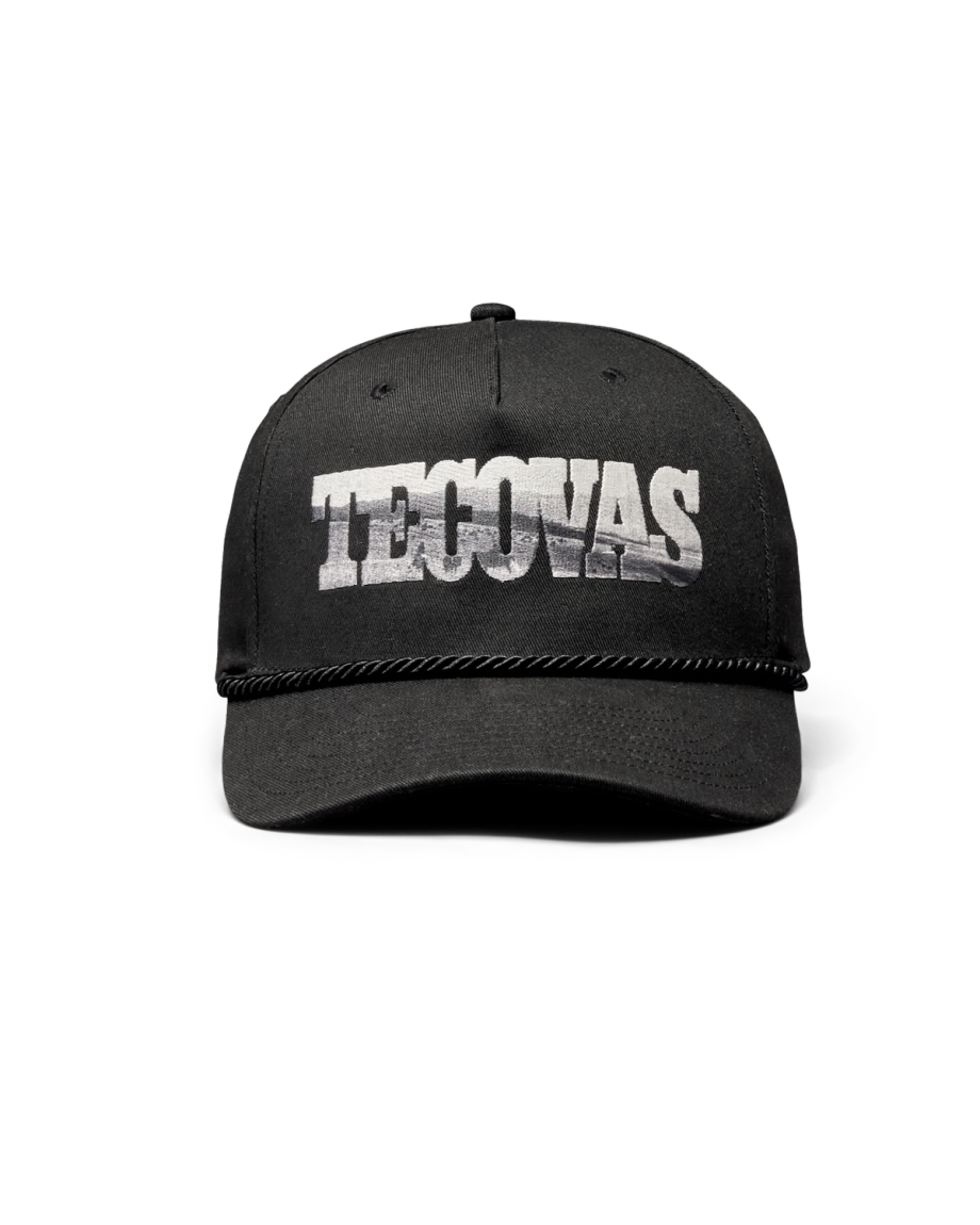 Front view of Tecovas Letter Fill Hat - Black on plain background