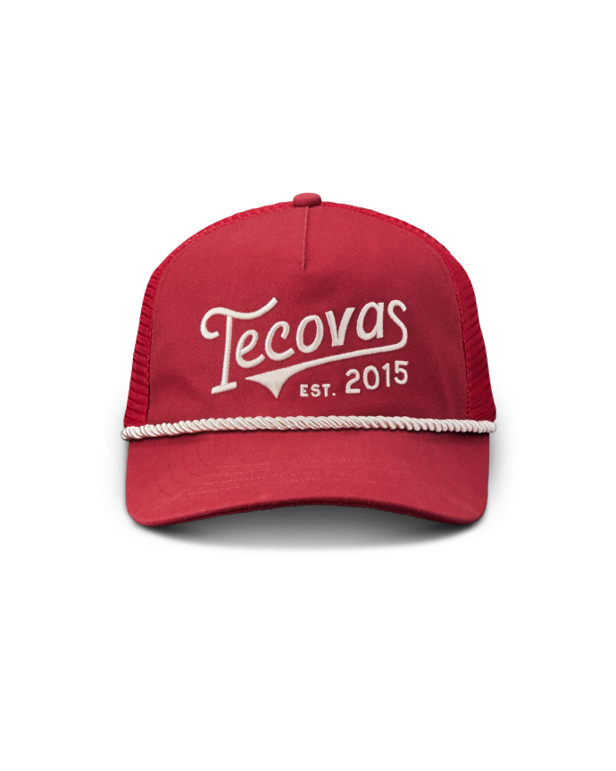 Front view of Tecovas Gameday Trucker - Red on plain background