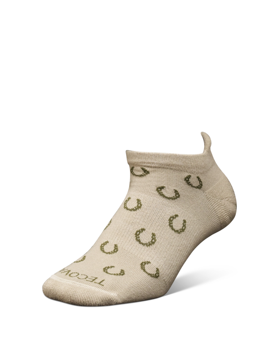 View of Horseshoe Ankle Sock (2-Pack) - Green / Sand