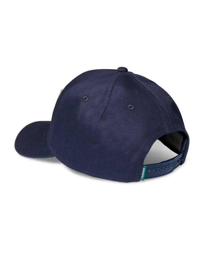 Quarterback view of Genuine Western 6 Panel Mid Pro Trucker - Navy on plain background