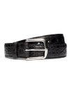 Front view of Men's Alligator Belt II - Midnight on plain background
