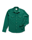 Closeup detail view of Men's Performance Western Pearl Snap LS - Classic Fit - Hunter Green
