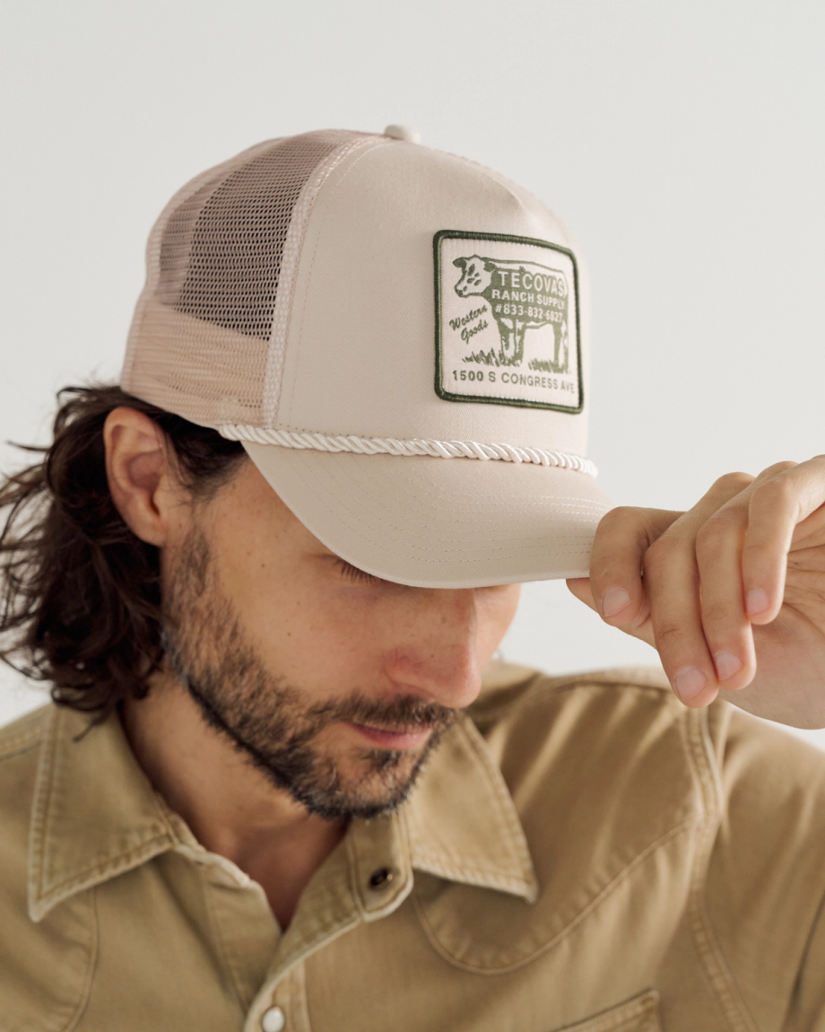 View of Soco Patch Five-Panel Trucker II - Cream
