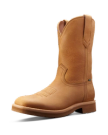 Quarterfront view of The Rugged Square Toe - Saddle on plain background