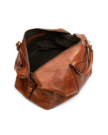 Top view of the open Bartlett Large Weekender in Cognac