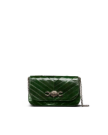 Front view of Eel Concho Clutch - Green on plain background