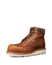 Quarterfront view of The LH WP Moc Comp Toe Work Boot - Saddle Cowhide on plain background