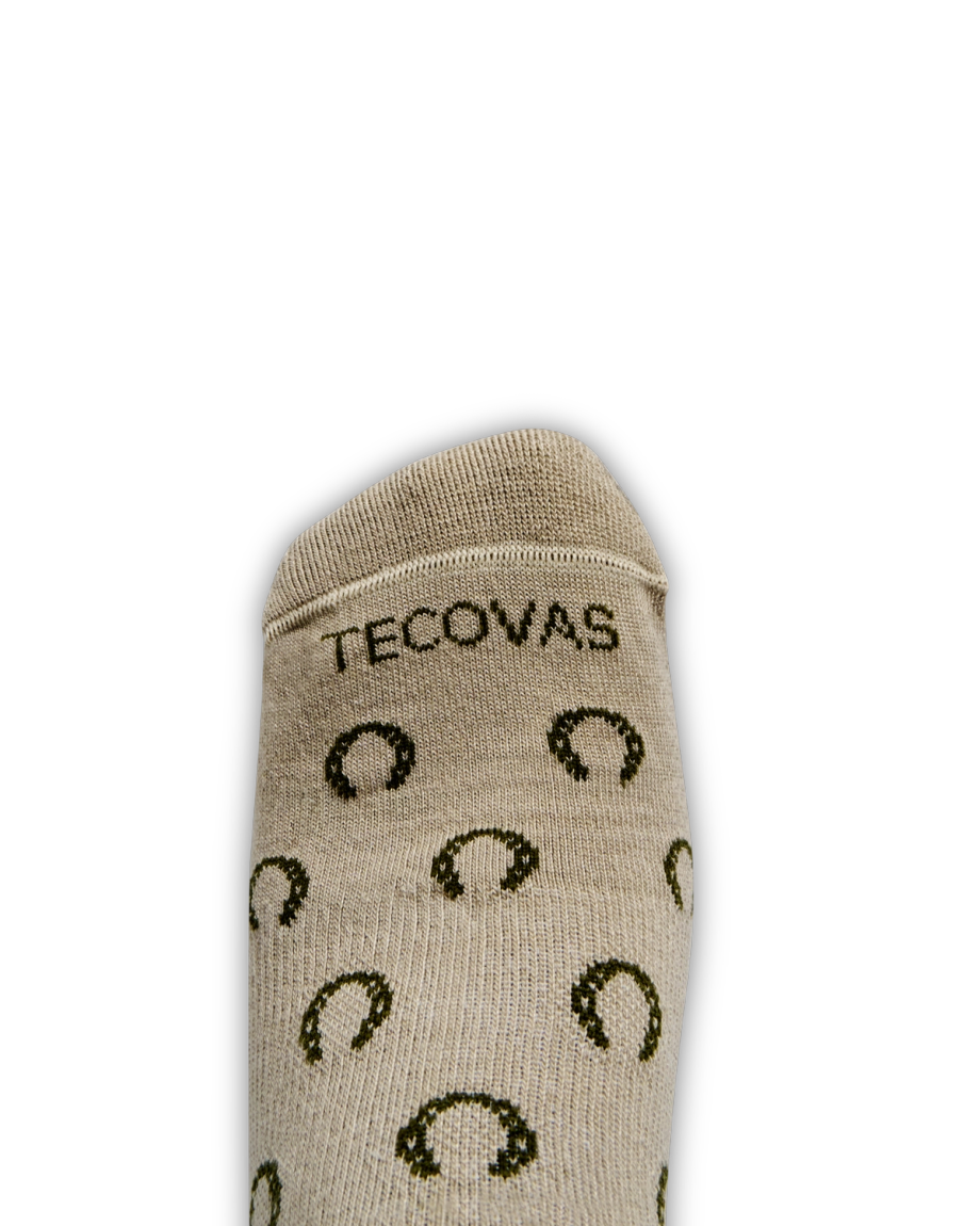 View of Horseshoe Ankle Sock (2-Pack) - Green / Sand