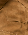 Closeup view of Men's Goat Suede Sawtooth Overshirt - Tan