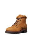 Quarterfront view of LongHaul Waterproof Lace Up Composite Toe Work Boot - Light Tan on plain background