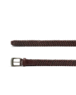 Closeup view of Men's Braided Belt - Medium Brown