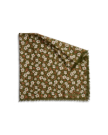 Back view of The Floral Ranch Scarf by Kristopher Brock / Olive/Beige Floral - Olive/Beige Floral on plain background