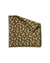 Back view of The Floral Ranch Scarf by Kristopher Brock / Olive/Beige Floral - Olive/Beige Floral on plain background