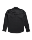 Closeup detail view of Men's Performance Western Pearl Snap LS - Black