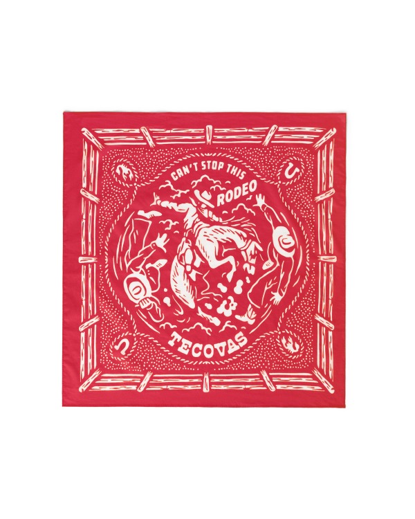 Front view of Gameday Bandana - Red on plain background