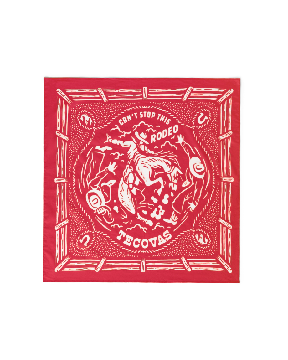 Front view of Gameday Bandana - Red on plain background