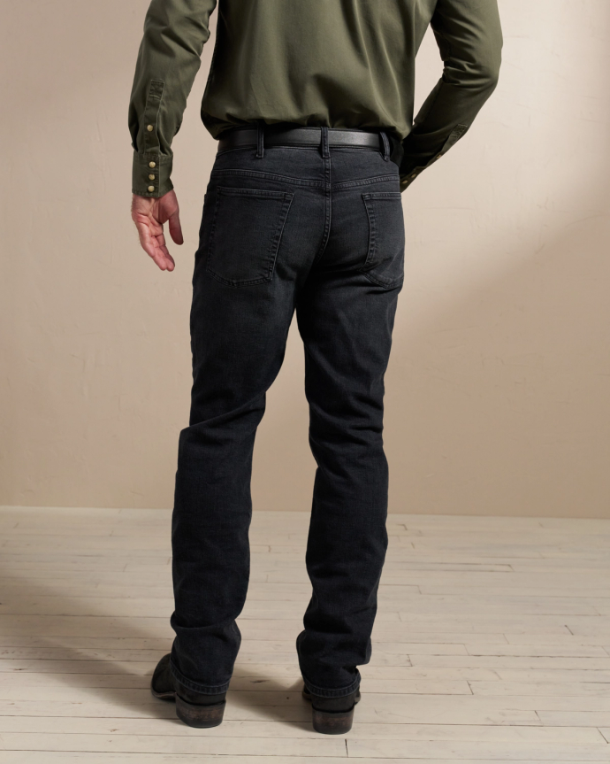 Back view of Men's Premium Standard Jeans (II) - Faded Black on model