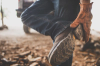 bottom of a ranch boot in dirt