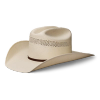 Quarterfront view of Cattleman Straw Cowboy Hat - Natural on plain background