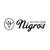 Logo for Nigro’s Western Store, featuring a circular emblem with stylized initials "N" and "V" on the left and the store name in script and bold text on the right.