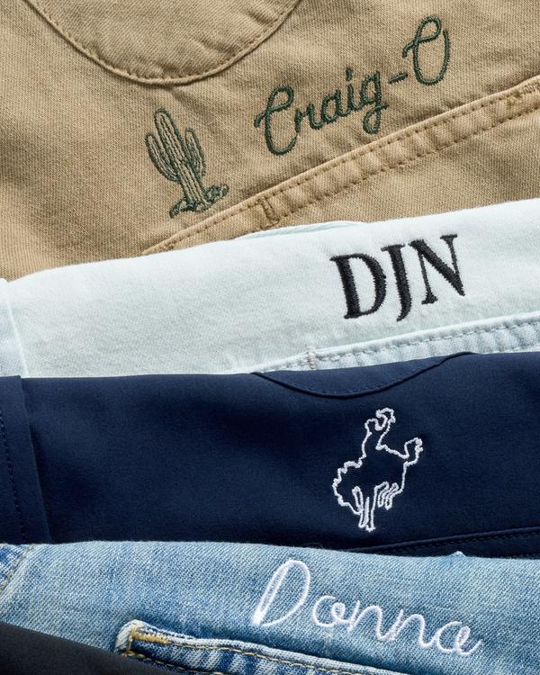 custom embroidery options for a men's western shirt