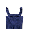 Front view of Women’s Bandana Peplum Tank - Navy on plain background