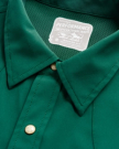 Closeup detail view of Men's Performance Western Pearl Snap LS - Classic Fit - Hunter Green