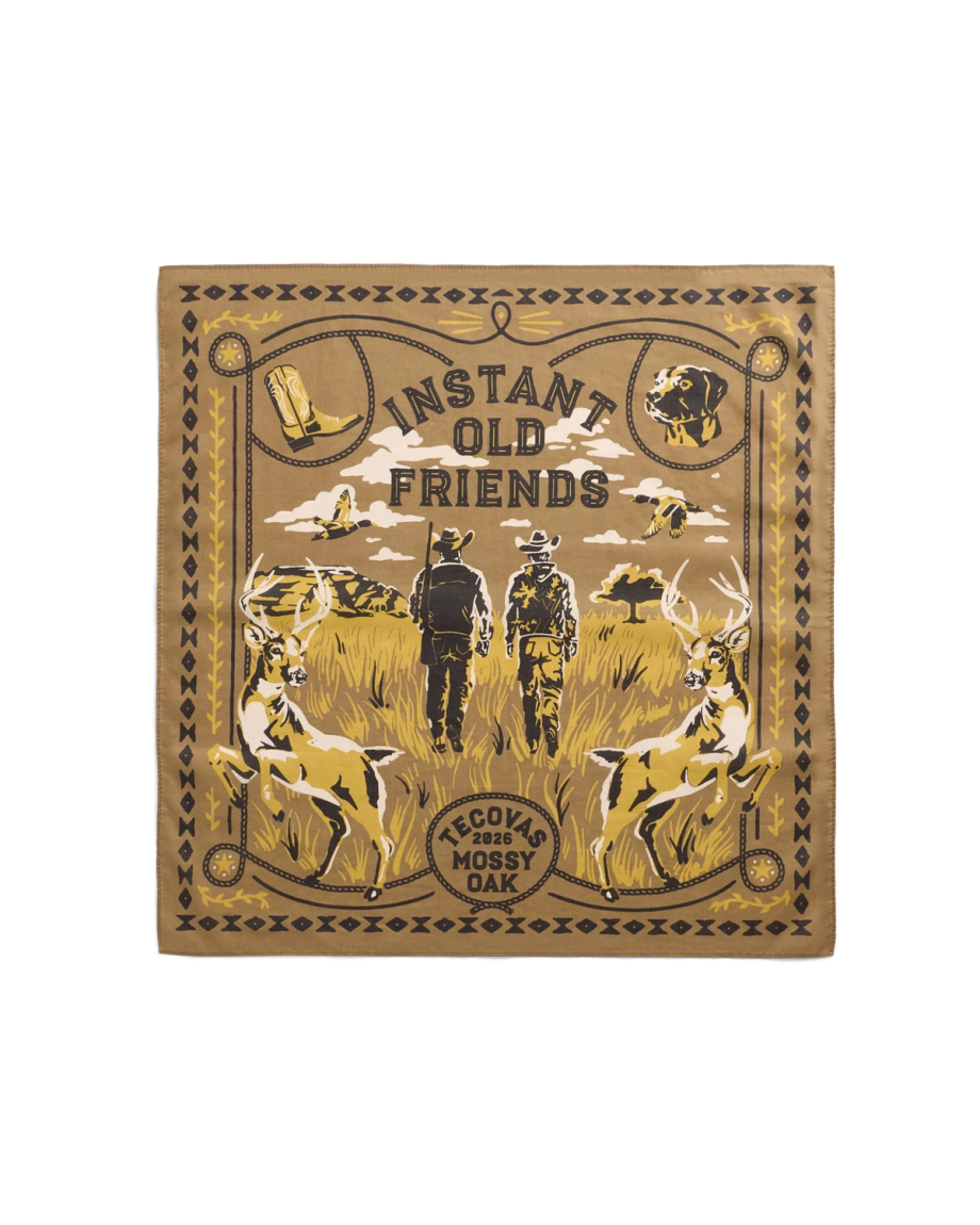 Front view of Tecovas x Mossy Oak Bandana - Olivewood on plain background