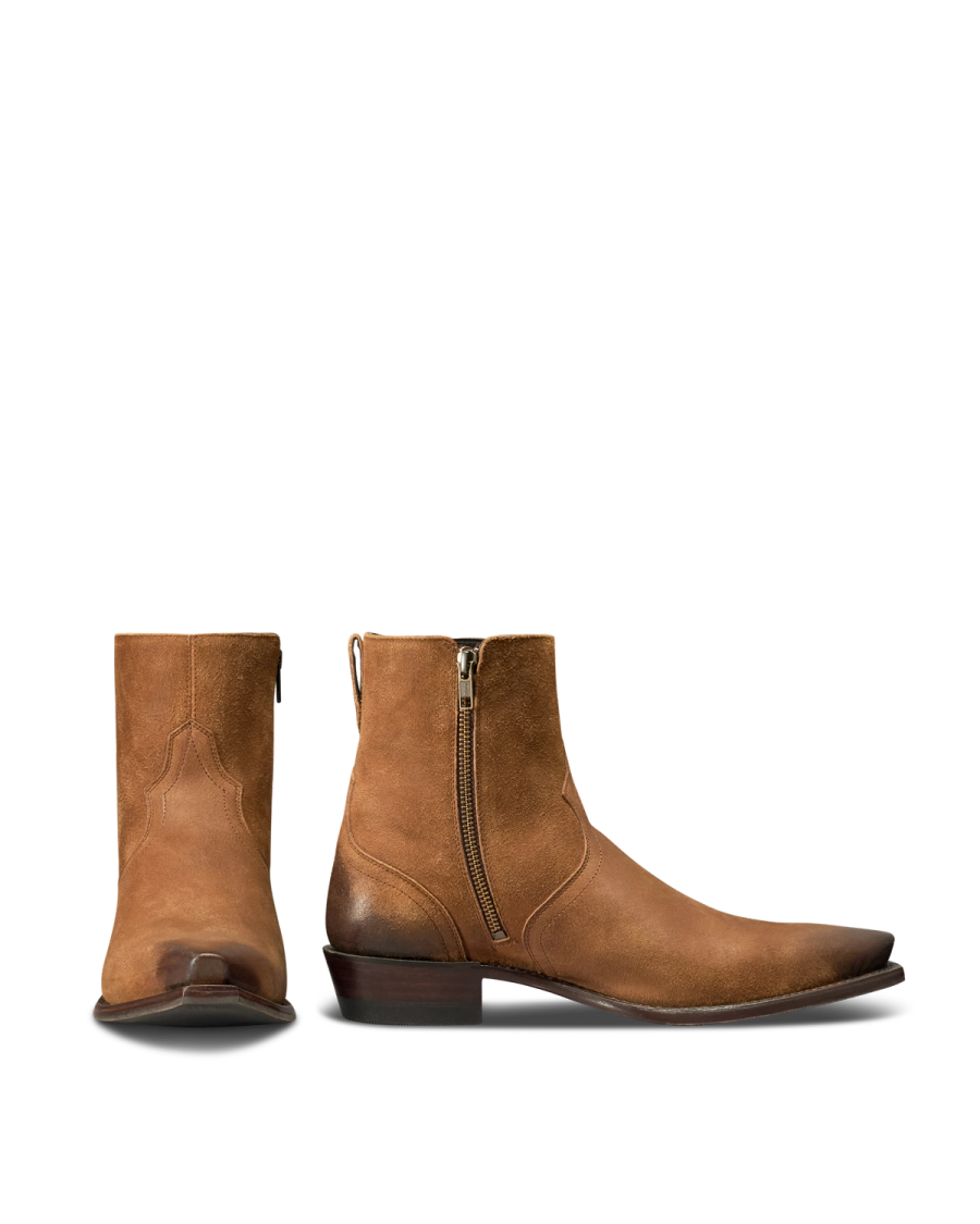 ヒュウゴ The Blaze in Husk Goat Roughout - Men's Zip Boot | Tecovas