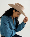 View of Cattleman Wool Cowboy Hat - Khaki
