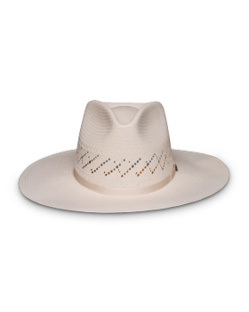 Front view of The Belle Straw Cowgirl Hat - Natural on plain background