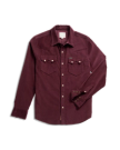 Closeup detail view of Men's Texas Weight Corduroy Pearl Snap LS - Port