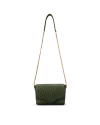 Front view of Ostrich Shoulder Bag - Forest Green on plain background