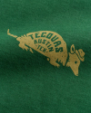 Closeup detail view of Men's Howdy Armadillo Tee - Green / Khaki