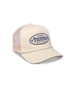 Quarterfront view of Trademark Trucker Hat - White on plain background