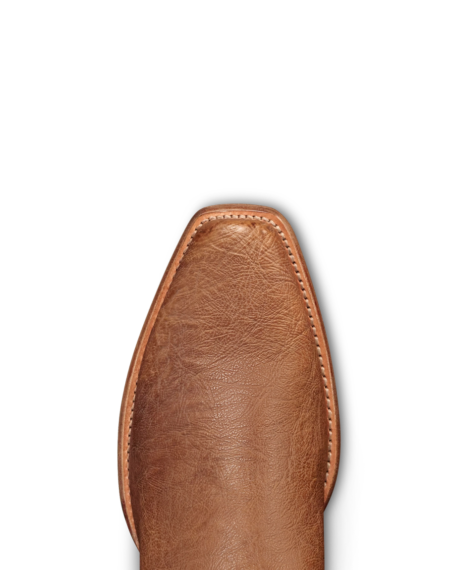 Toe view of The Warren - Tumbleweed / Light Sage Calfskin on plain background