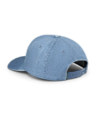 Quarterback view of Tecovas Western Wear Denim Hat - Blue on plain background