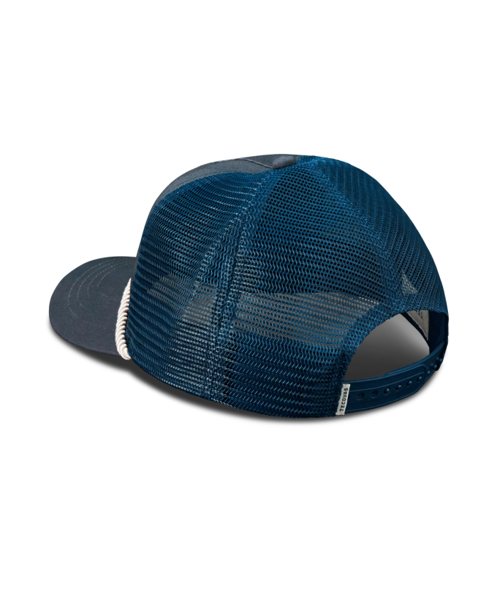 Quarterback view of Tecovas Gameday Trucker - Navy on plain background