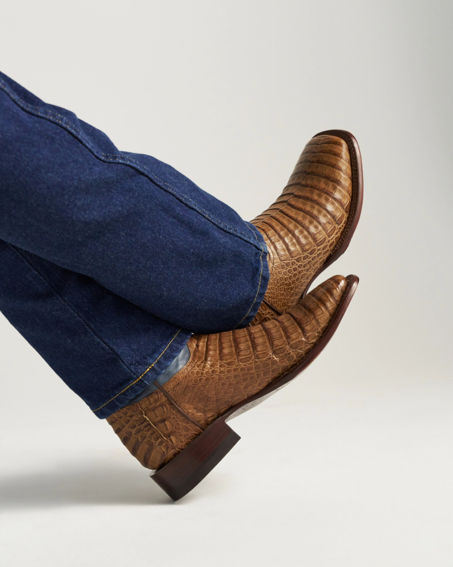 View of The William - Toffee/Navy Caiman