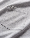 Closeup detail view of Men's L/S Standard Issue Heather Pocket Tee - Gray Heather