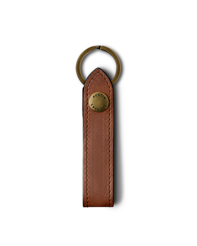 Front view of Bartlett Keychain - Cognac on plain background
